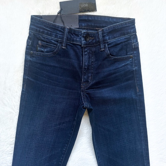 HELMUT LANG Skinny Ankle Cropped Midrise Indigo Wash Stretch Jeans - Picture 8 of 11